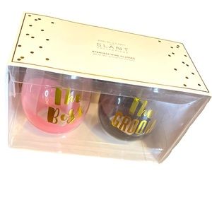 The Groom & The Boss Matching Wine Glass Gift Set